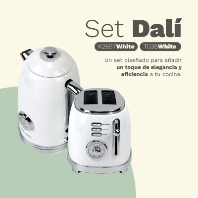 Set Tostadora Dalí+ Pava eléctrica Dalí White - Imagen 3