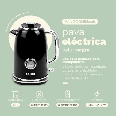 Set Tostadora Botticelli Black + Pava eléctrica Van Gogh Black + Licuadora Bansky - Imagen 3