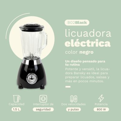 Set Tostadora Botticelli Black + Pava eléctrica Botticelli Black + Licuadora Bansky - Imagen 4