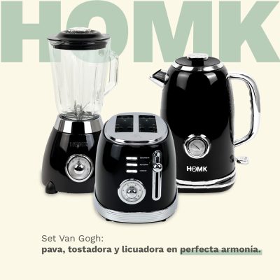 Set Tostadora Botticelli Black + Pava eléctrica Van Gogh Black + Licuadora Bansky - Imagen 7