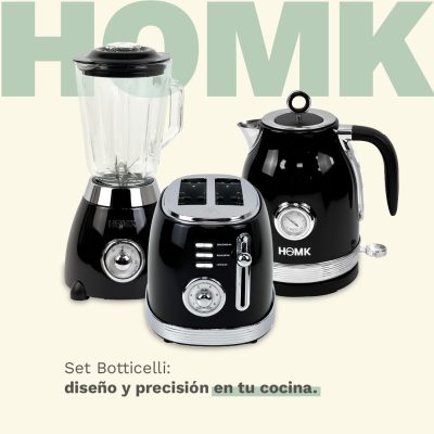 Set Tostadora Botticelli Black + Pava eléctrica Botticelli Black + Licuadora Bansky - Imagen 7