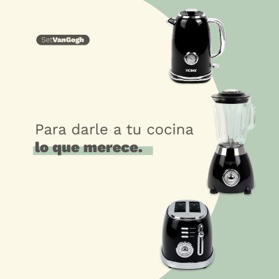 Set Tostadora Botticelli Black + Pava eléctrica Van Gogh Black + Licuadora Bansky - Imagen 8